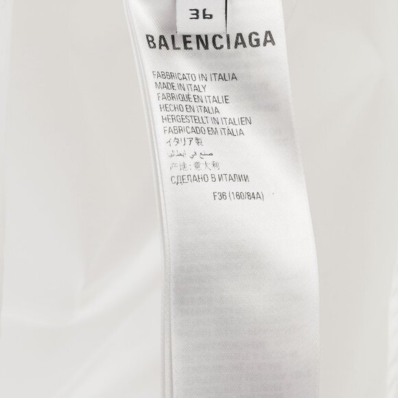Balenciaga White Oversized Cotton Poplin Raw-Cut Shirt - Picture 9 of 13